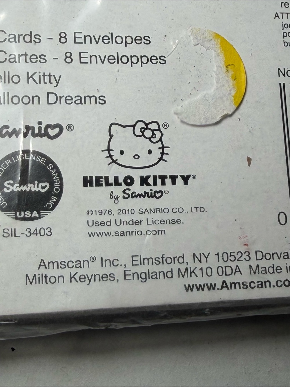 2010 NEW SEALED Sanrio Hello Kitty Balloons Birthday Invitations - Picture 3 of 3